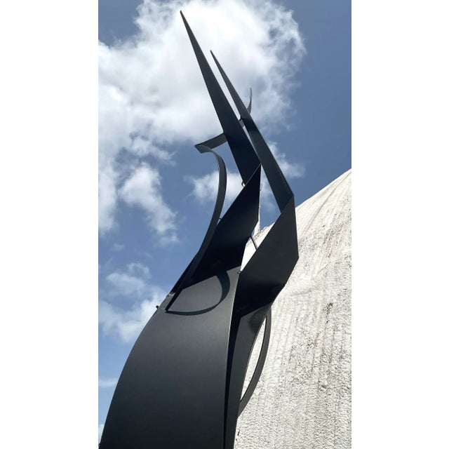 Vintage Mid-Century Modern Abstract Steel Sculpture For Sale - Image 10 of 13