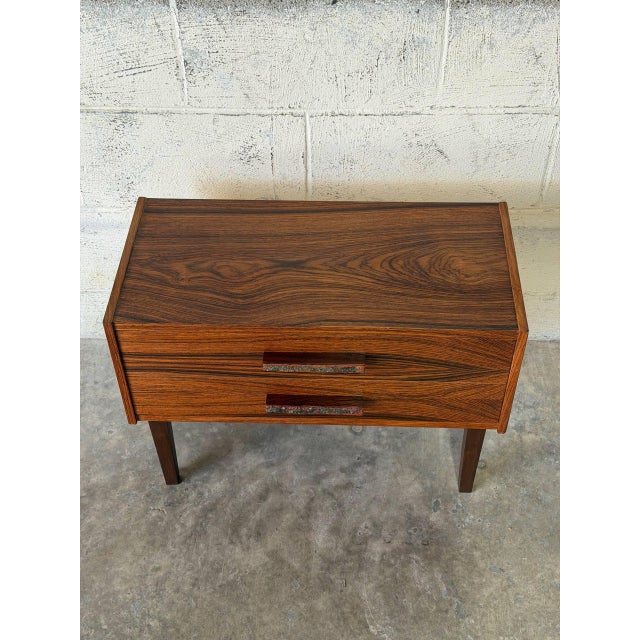 Wood Rosewood Small Dresser Wooden Nightstand Compact Dresser Mid-Century Modern 1960s For Sale - Image 7 of 12