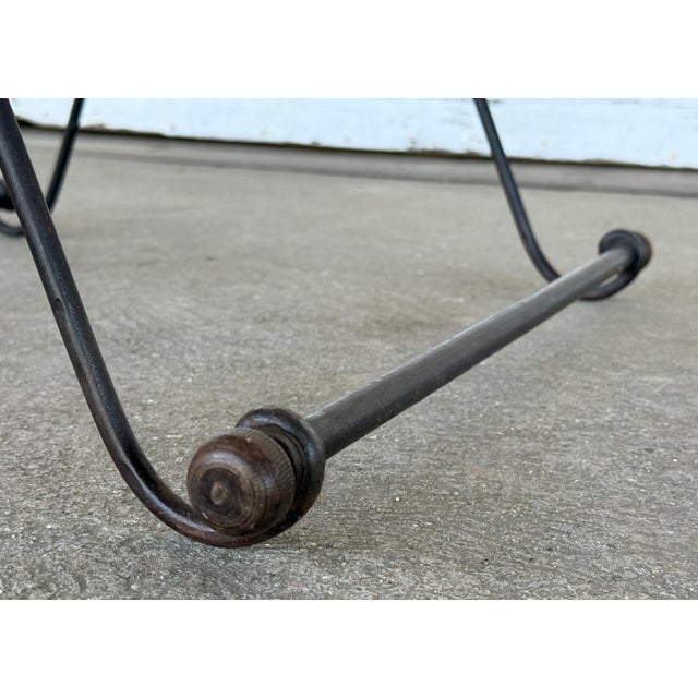 French Wrought Iron Directoire Style Side Table With Glass Top For Sale - Image 11 of 11