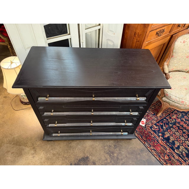 Postmodern Gabby Home "Hazel" Postmodern Waxed Ebony 4-Drawer Chest For Sale - Image 3 of 7