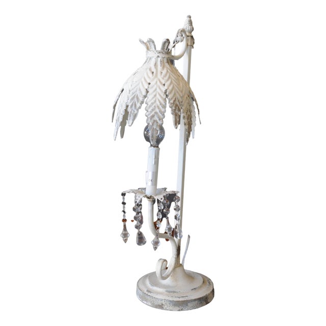 Vintage White Table Lamp For Sale