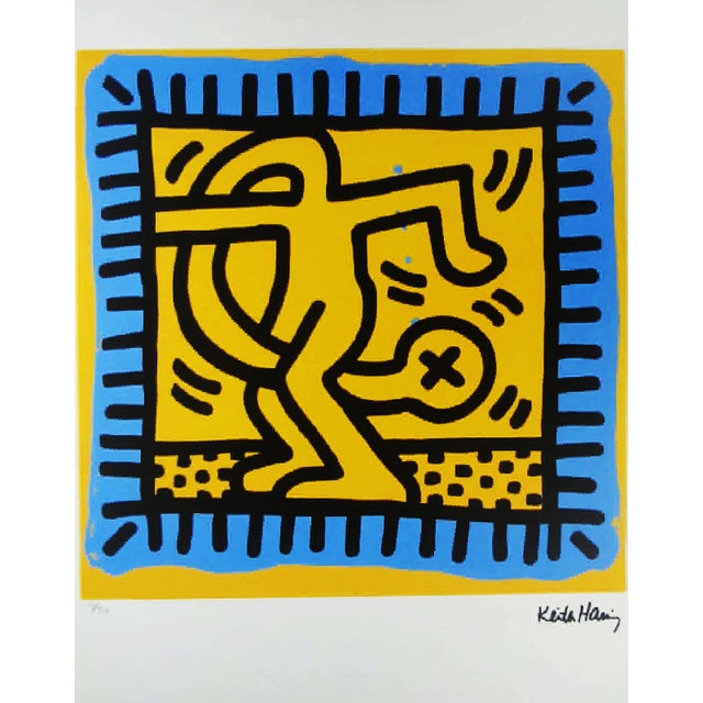 Keith Haring Limited Edition Lithograph Numbered in Pencil - 21 of 150 Authorization stamps: Impressed Oringinal Stamp...