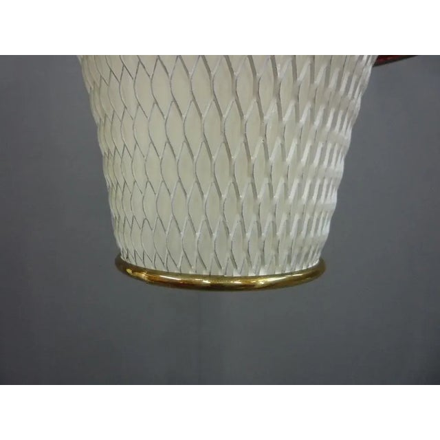 Metal Mid-Century Metal and Brass Pendant Lamp, 1950s For Sale - Image 7 of 11