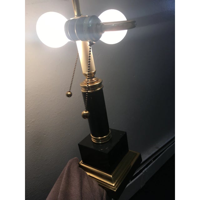 Postmodern Black Marble & Brass Desk Lamp For Sale - Image 11 of 13