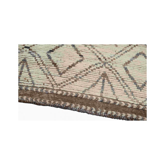 1960s Brown & Natural Modern Wool Rug For Sale - Image 5 of 7