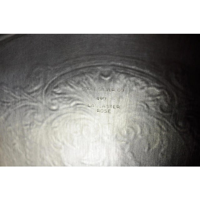 Vintage Poole 400 Lancaster Rose Silver Plated Bar Serving Platter Tray on Feet For Sale - Image 14 of 15
