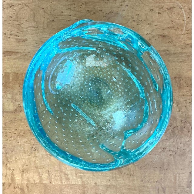 Mid-Century Modern Italian Mid-Century Modern Murano Blue Glass Bowl For Sale - Image 3 of 18