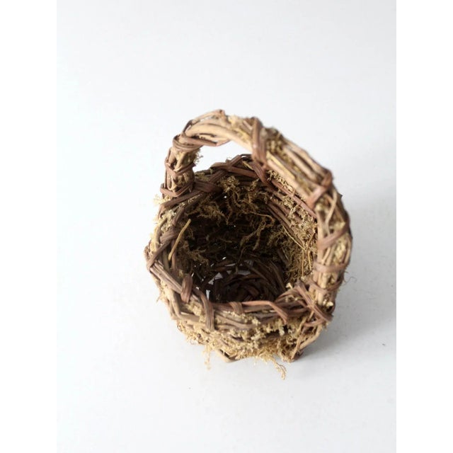 Vintage Twig & Moss Basket For Sale - Image 10 of 11
