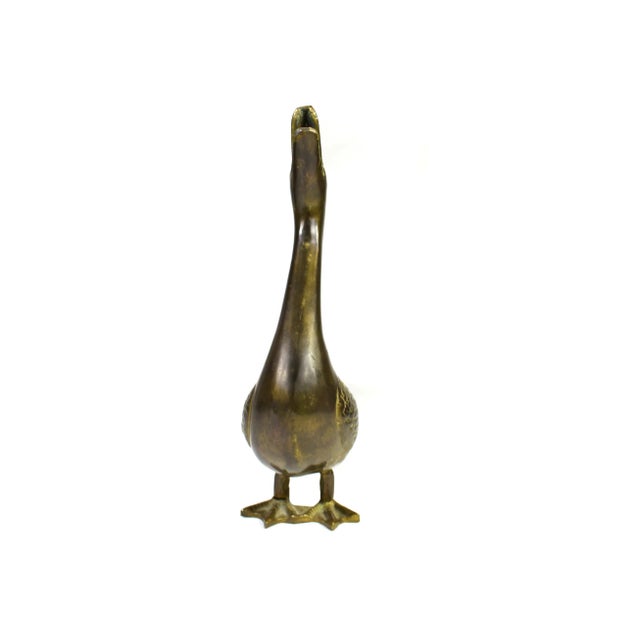 Mid 20th Century Vintage Brass Duck Bird Model Figurine For Sale - Image 5 of 7