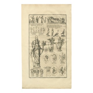 After Bernard de Montfaucon, Classical Antiquities and Sacred Figures, 1721, Engraving For Sale