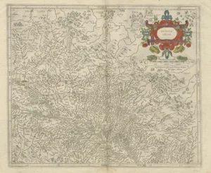 Antique Map of the Lower Alsace Region of France by Mapmaker Hondius, 1630