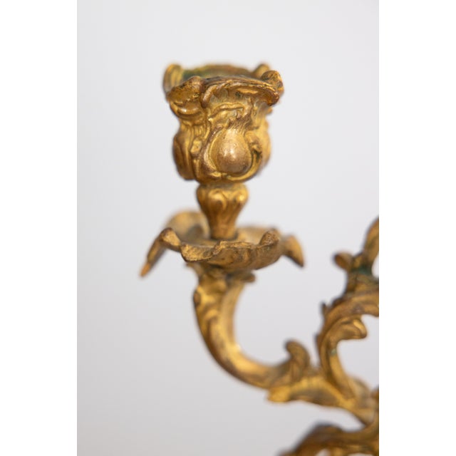 Bronze 19th Century French Rococo Gilt Bronze Dolphin Candelabras - A Pair For Sale - Image 8 of 13