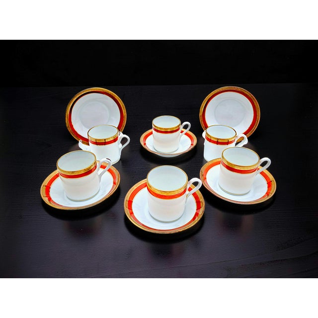 1980s Empire Model Palermo Decor Coffee Cups by Richard Ginori for Doccia Manufactory, 1980s, Set of 6 For Sale - Image 5 of 6