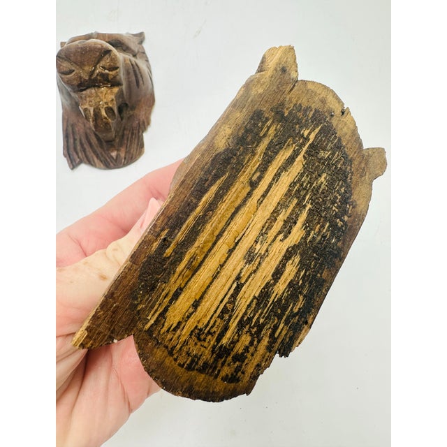 English Hand Carved Antique Lions Heads, a Pair For Sale - Image 3 of 5