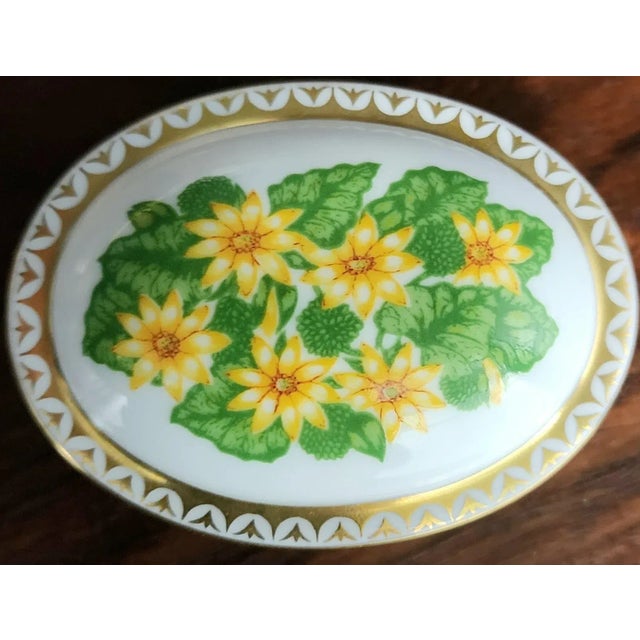 English Royal Crown Derby English Fine Bone China Oval Box For Sale - Image 3 of 11