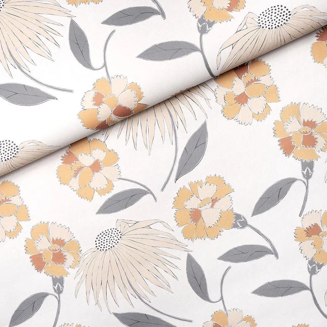 Schumacher Schumacher x Celerie Kemble Bouquet Toss Wallpaper in Toast For Sale - Image 4 of 5