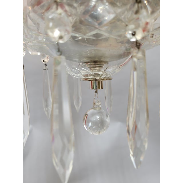 Metal 20th Century Traditional Crystal Chandelier-5 Arm For Sale - Image 7 of 10