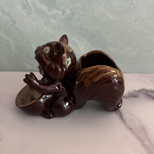 Mid 20th Century Mid 20th Century Mid-Century Modern Ceramic Drip Glaze Squirrel Nut Dish, Japan For Sale - Image 5 of 6