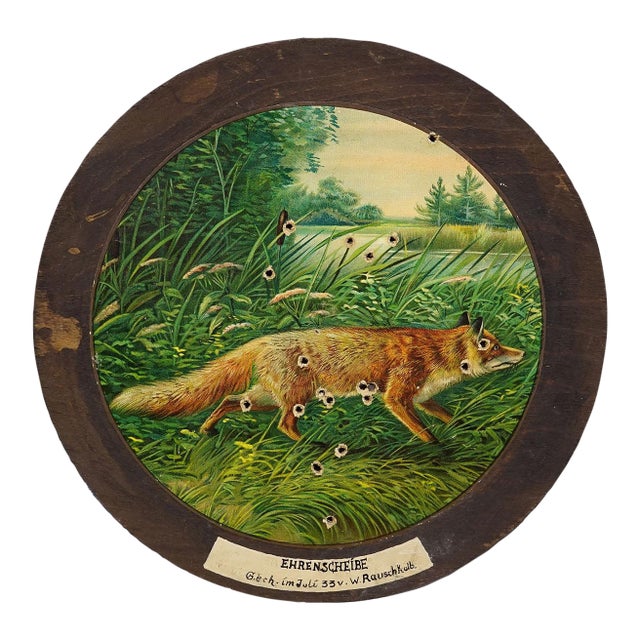 Antique Honor Shooting Target With Fox, Germany 1933 For Sale