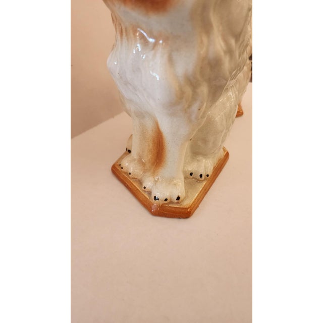 Ceramic Early 20th Century Pair of Ceramic Staffordshire Spaniel Dogs For Sale - Image 7 of 10