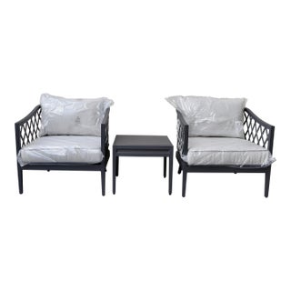 Restoration Hardware Cast Aluminum Lounge Chairs, 3 Pieces For Sale