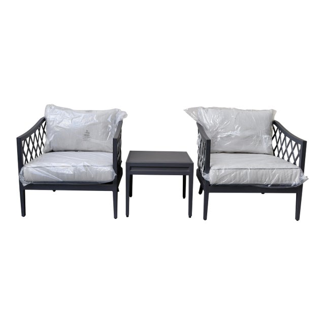 Restoration Hardware Cast Aluminum Lounge Chairs, 3 Pieces For Sale