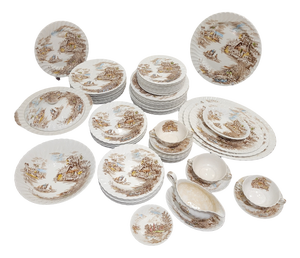 Dinnerware Set from Johnson Bros Porcelain, 1940s, Set of 81