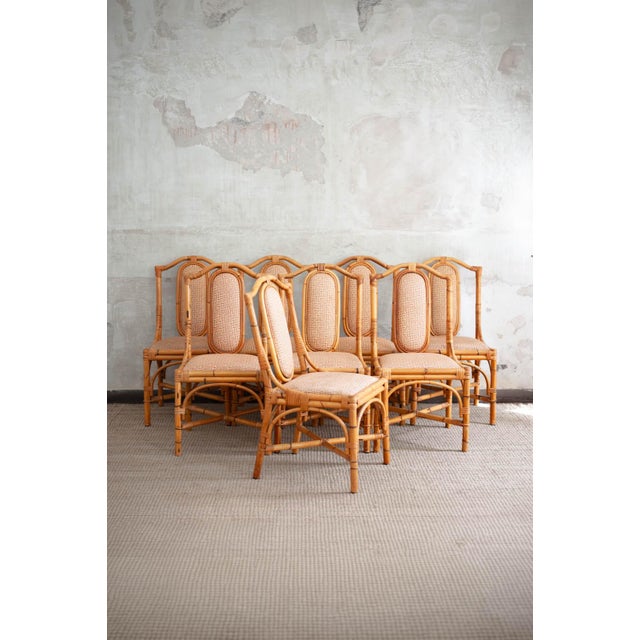 Vintage Italian Bamboo Chairs, 1980s, Set of 8 For Sale - Image 14 of 14