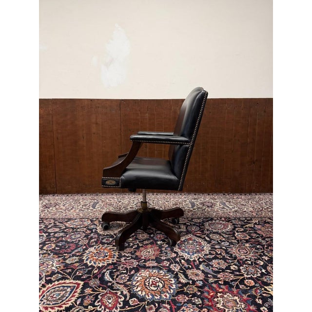 English Springvale Chesterfield Office Chair For Sale - Image 3 of 9