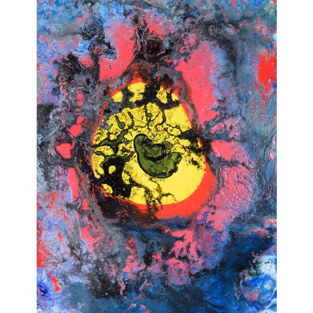 "Only in the Blue Night" Expressionist Composition in Acrylic on Canvas Bold abstract composition by California artist...