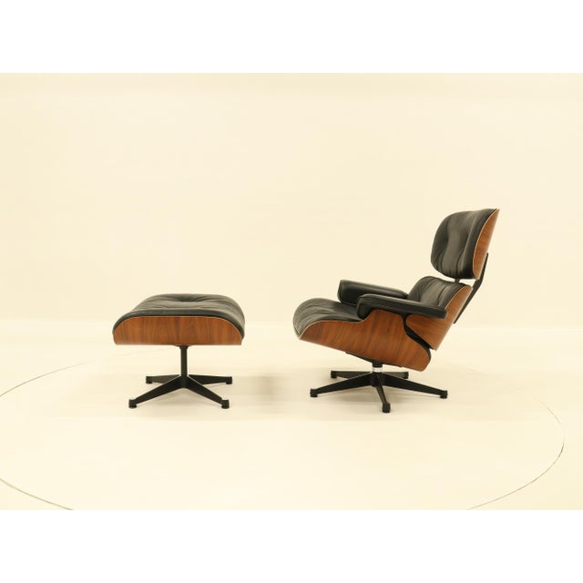 Vitra Set of Vintage Lounge Chair and Ottoman by Charles & Ray Eames for Vitra, 2000s For Sale - Image 4 of 18