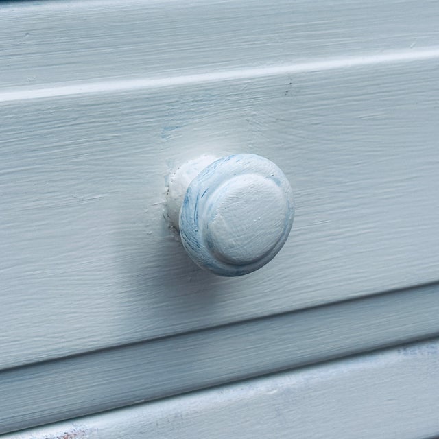 Antique Distressed White Painted Splayed Leg Tall Nightstand With Single Drawer For Sale - Image 9 of 12