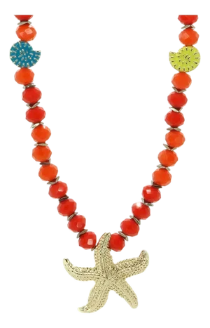 Summer Joy Starfish & Shell Beaded Necklace