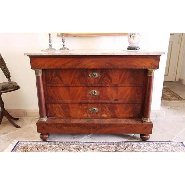 Wood Classicist Chest of Drawers with Marble Top For Sale - Image 7 of 7