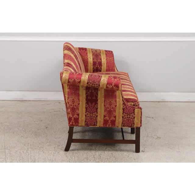 Vintage Camelback Damask Upholstered Sofa For Sale In Philadelphia - Image 6 of 16