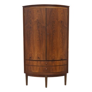 Mid-Century Modern Danish Bow Front Corner Cabinet, 1950s For Sale