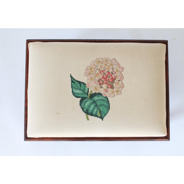 1980s Vintage Bombay Company Floral Footstool For Sale - Image 5 of 10