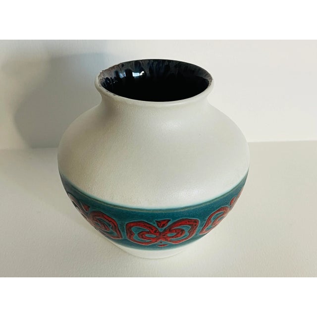 Mid Century Modern German Ceramic Matte Finish Bulbous Vase For Sale - Image 4 of 7