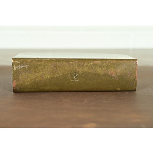 Roycroft Arts & Crafts Brass Finished Hammered Copper Letter Rack For Sale - Image 9 of 12