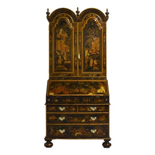 Mid Century Chinoiserie Slant Front Secretary Desk by Maitland Smith For Sale