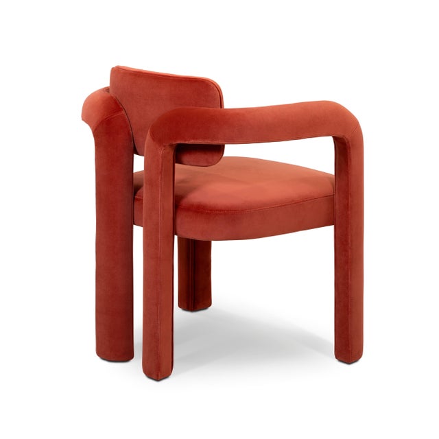 Not Yet Made - Made To Order Double Arch Dining Chairs in Crimson Red Cotton Velvet from Insidherland, Set of 10 For Sale - Image 5 of 16