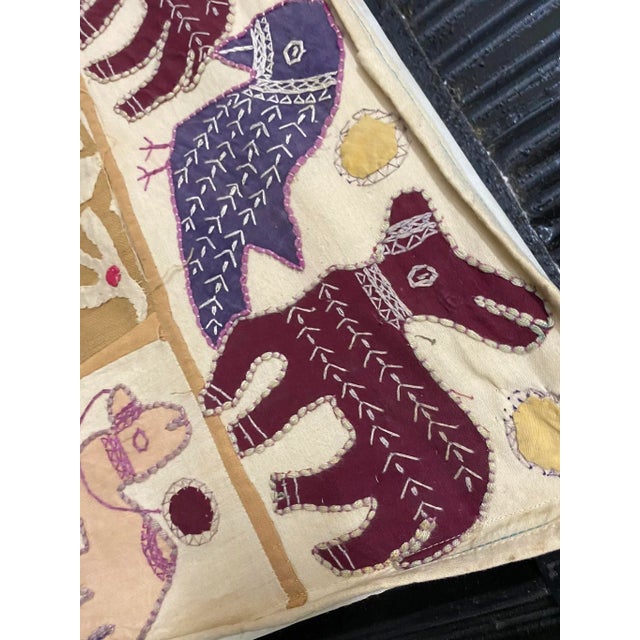 Vintage 1930's Tribal Hand Embroidered Suzani Framed Textile Suzani is a type of embroidered and decorative tribal textile...