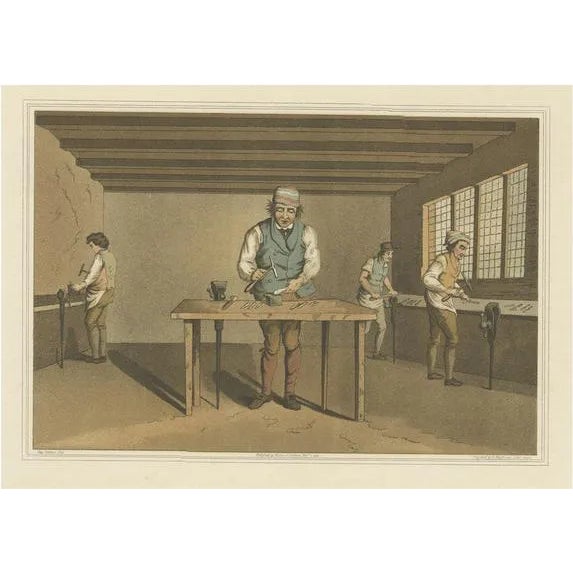 Cutler at Work Making a Knife in Sheffield, 1885, Paper For Sale