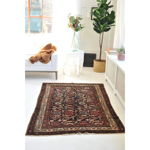 Name: Clyde Size: 4.2 x 6.6 Age: Antique Pile: Low with some patina About: Hand's down in my top 3 small/medium rugs we...