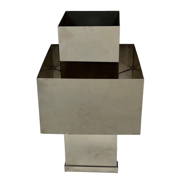 Mid 20th Century Polished Chrome Cubist Table Lamps, After Willy Rizzo - a Pair For Sale - Image 13 of 13