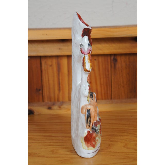 Staffordshire Antique Staffordshire Porcelain Good Companions Tree of Life Spill Vase For Sale - Image 4 of 12