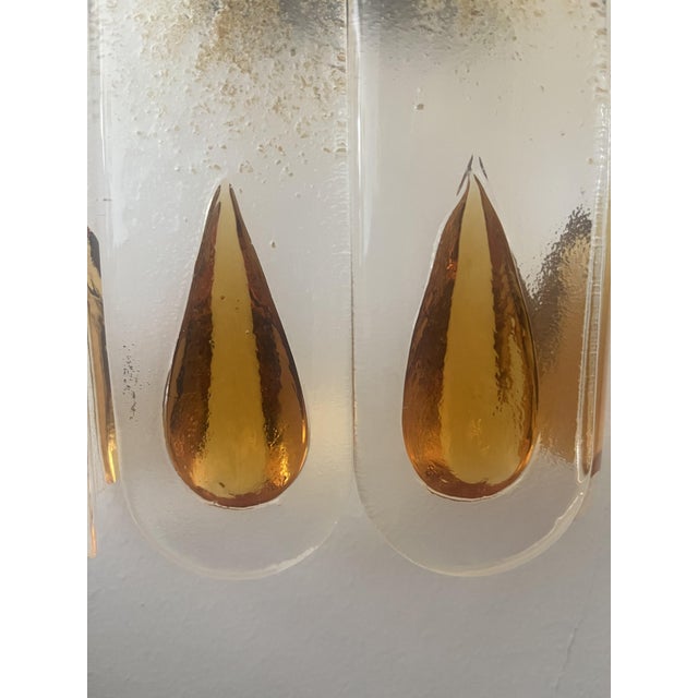 Mid-Century Modern Italian Amber Murano Wall Sconces from Mazzega, 1970s, Set of 3 For Sale - Image 10 of 11