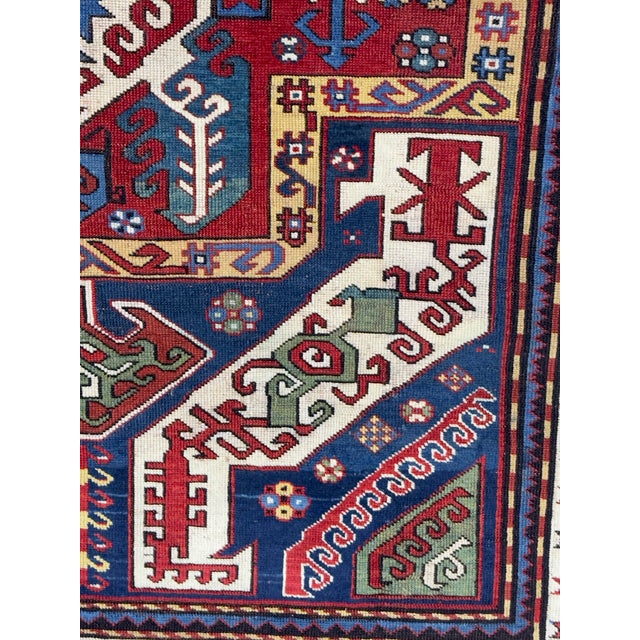 Antique Caucasian Kazak Rug 4’4" X 6'10" For Sale - Image 4 of 7