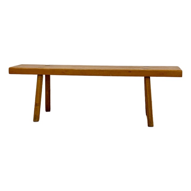 Hagerty Handmade Pine Bench Rustic Colonial Farmhouse Vintage Entryway Seating For Sale