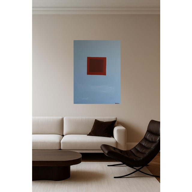 Bodasca, Silent Blue Minimalist Composition, 2026, Acrylic on Canvas For Sale - Image 4 of 8